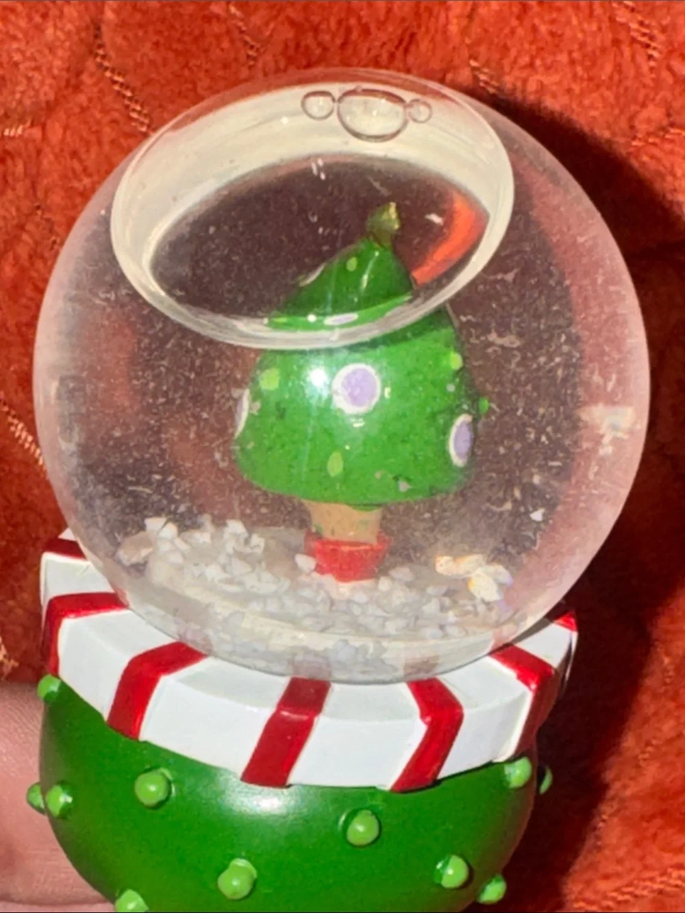 Vintage Christmas Tree Snow Globe Wine Bottle Stopper Festive Holiday Barware De
